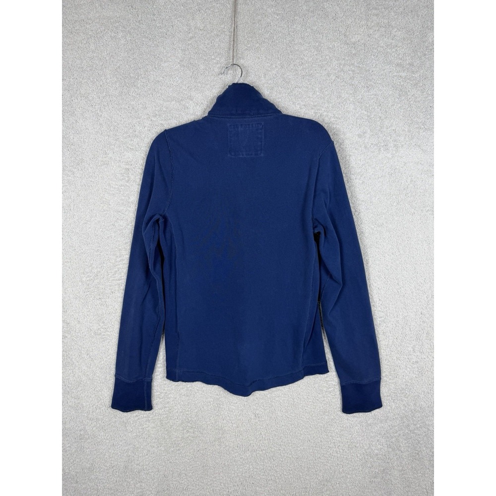 Vintage Y2K Abercrombie & Fitch Men's Blue Henley Pullover Sweatshirt Size M - Picture 6 of 6